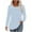 Light Blue, variant on CLOISE Womens Tops Fall Trendy Striped Shirts Round Neck Long Sleeve Blouses Soft Pleated Colorblock Basic Tees Elegant Outfits Purple XL