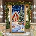 thumbnail image 3 of Christmas Snowman Door Cover Flag Festive Doorway Decoration With Tree Gifts Snowflakes Bows And Bells Durable Polyester For Holiday Decor With High Quality Digital Printing, 3 of 6