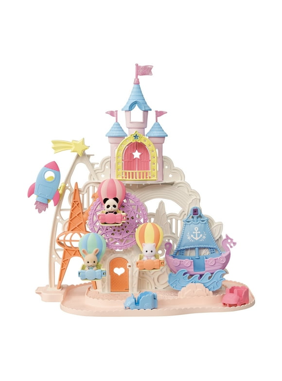 Calico Critters Baby Amusement Park, Dollhouse Playset with 3 Collectible Doll Figures