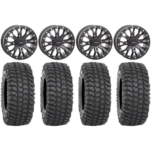 System 3 SB-4 Black (6 1) 15" Wheels 35" XCR350 Tires Sportsman RZR Ranger