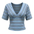 thumbnail image 5 of OJSFQUFP Sleeve Tops for Women V Neck Front Crop Top Tee Shirt Cute Vacation Outfits, 5 of 6