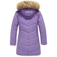 thumbnail image 4 of WenVen Girl's Puffer Jacket Padded Puffer Jacket Windproof Winter Coats Purple 8Y, 4 of 8
