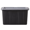 thumbnail image 2 of Hyper Tough 27 Gallon Storage Bin with Latch Lid, Heavy Duty Plastic Storage Container, Black and Gray, 2 of 9
