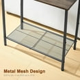 thumbnail image 3 of 2 Tier End Table, Sofa Side Table, Narrow Side Table with Storage, Slim Nightstand for Small Spaces, Metal Frame, for Living Room, Bedroom, Sofa Couch, Hall, Grey, 3 of 17