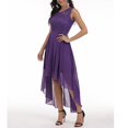 thumbnail image 2 of Robe Romantique Hi-Lo en Dentelle Florale pour Femme, Sans Manches, Formelle, Mariage, Maxi, Plage, Robes pour Femmes 2022, 2 of 6