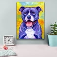 thumbnail image 4 of Epic Graffiti 'Peppy Purple Pitbull' by Rebecca Wang Art, Canvas Wall Art, 12"x16", 4 of 8