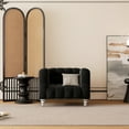 thumbnail image 3 of Euroco 42" Modern Sofa Tufted Upholstered Sofa for Living Room, Armchair Sofa, Black, 3 of 8
