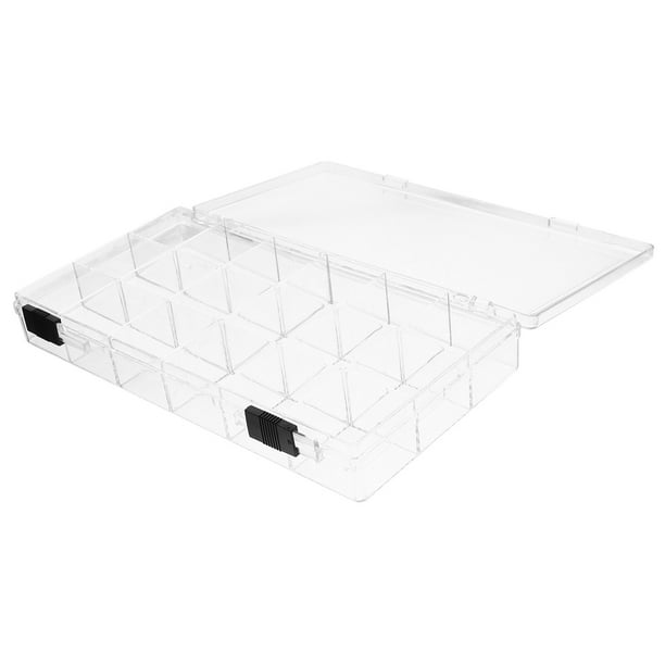 Pendientes de joyería de plástico en la caja de joyas de joyas de 18 compartidades Caja de almacenamiento transparente
