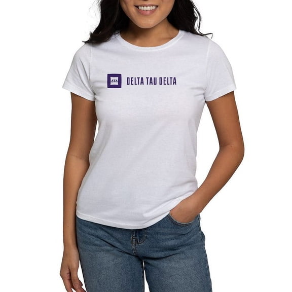 CafePress - Delta Tau Delta Purple Signature T Shirt - Women's Classic T-Shirt