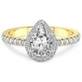 thumbnail image 5 of IGI Certified 5 Carat Pear Shape Lab Grown Diamond Engagement Ring | 14K Yellow Gold | Amarya Secret Double Halo Lab Diamond Ring | FG-VS1-VS2 Quality Friendly Diamonds, 5 of 7