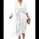 thumbnail image 1 of Vestido de Talla Grande para Mujer, Corta, Cruzado, Cuello en V, Abertura Alta, Volantes, . 5XL, 1 of 4