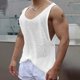 thumbnail image 1 of pstuiky Camisetas sin mangas para hombre, Camiseta sin mangas de punto con cuello redondo y mangas abullonadas de color liso informal para hombre Camisas para hombres xxl, 1 of 8