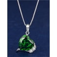 thumbnail image 2 of 6.06 Carat TCW Heart Cut Gemstone Created Emerald 925 Sterling Silver Necklace Pendant with free 18 Chain, 2 of 7