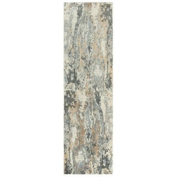 Alora Decor Radiant 2'6" x 10' Abstract Beige/Ivory/Gray Hybrid Area Rug