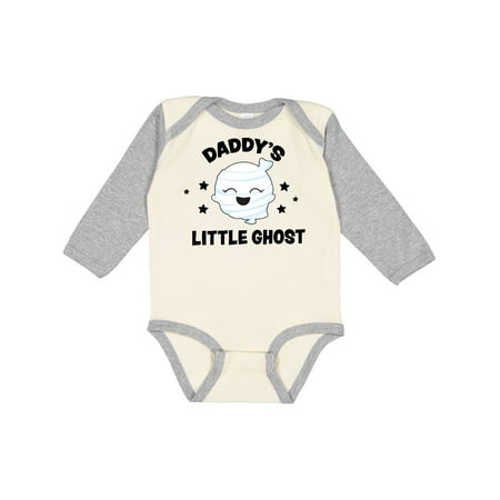 

Inktastic Cute Daddy s Little Ghost with Stars Gift Baby Girl Long Sleeve Bodysuit
