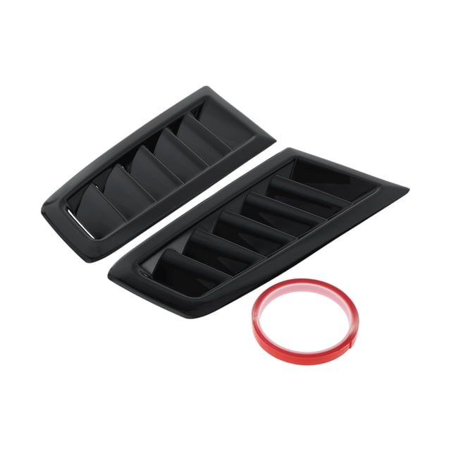 Recubrimiento del ventilador de aire del capó Unique Bargains para Ford Focus RS ST MK2 2009-en adelante, recubrimiento exterior ABS negro brillante 26x13.7cm 1 par