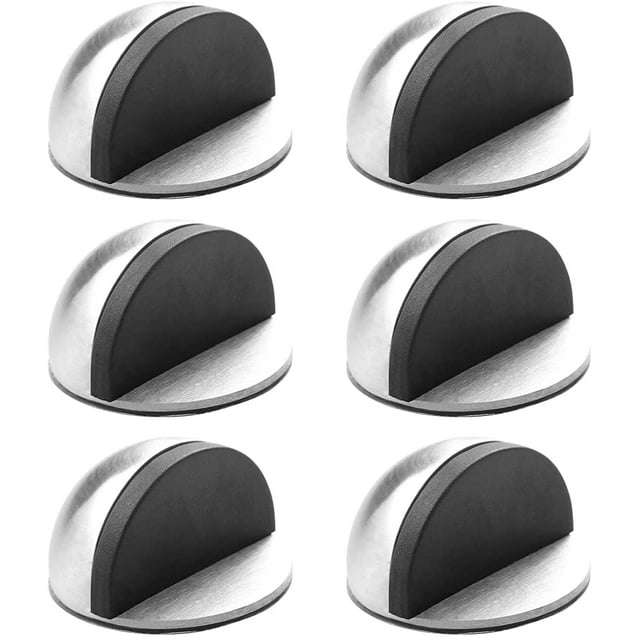 Butée de Porte en Acier Inoxydable, Butée de Porte, Acier Inoxydable, Butée de Porte, Sol Auto-Adhésif, Butée de Porte, Sol Acier Inoxydable, Lourd 6 Pcs, Butée de Porte pour Portes en Verre, Argent