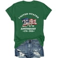 thumbnail image 4 of Helii Independence Day 250th Anniversary USA Shirt Womens 4th of July 1776-2026 T-Shirts Patriotic Shirts American Flag Graphic Top Summer Tops Blackish Green L, 4 of 5