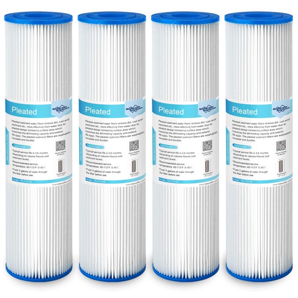 Cartucho de filtro de agua Membrane Solutions, 20 micrones, paquete de 4