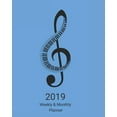 thumbnail image 1 of 2019 Weekly and Monthly Planner: Piano Musical Note Daily Organizer -To Do -Calendar in Review/Monthly Calendar, 1 of 1