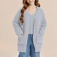 thumbnail image 5 of Posijego Girls Fleece Cardigans Long Sleeve Fuzzy Open Front Soft Cardigan Jacket Outerwear with Pockets, 5 of 7