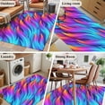 thumbnail image 5 of Abstract Art 3x5 Area Rugs for Living Room, Blue Purple Yellow Gradient Flame Texture Modern Non Slip Floor Mat Washable Low-Profile Indoor Carpet for Bedroom, Dining Room, Bathroom, 5 of 9