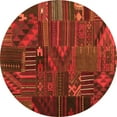 thumbnail image 1 of Ahgly Company Indoor Round Patchwork Orange Transitional Area Rugs, 3' Round, 1 of 1