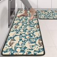 thumbnail image 2 of Kitchen Rugs Sets Of 2,Beige Brown Mushroom Blue Pattern Anti Fatigue Kitchen Mat Rugs Non Slip Washable,Decorative Kitchen Floor Mats for Kitchen,Sink,Laundry,17"x47"+17"x47", 2 of 5