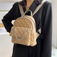 thumbnail image 1 of Mochilas Moda Rhombus Cuero Mujer Estudiante Hombro escolar (Caqui) Likrtyny Para Estrenar, 1 of 9