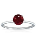 thumbnail image 1 of GemsNY July Birthstone - Petite Prong Set Round Ruby Hidden Halo Ring (Grade - AA | 0.74cttw), 1 of 4