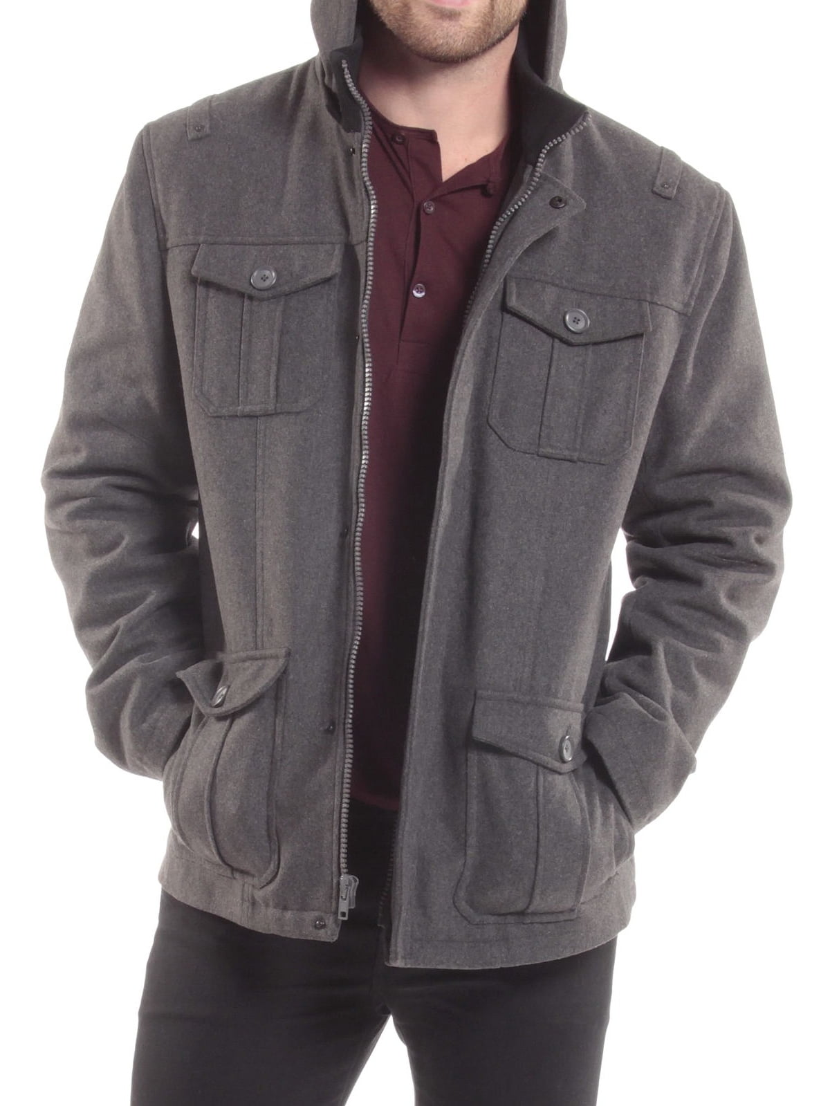 gray cargo jacket