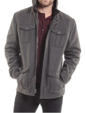 Alpine Swiss Noah Mens Wool Coat Parka with Removable Hood Jacket Cargo Pockets