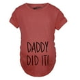 thumbnail image 1 of T-shirt de Maternité « Daddy Did It » Drôle Annonce de Grossesse Révélation de Sexe (Rouge Chiné) - TTG, 1 of 2