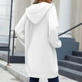 thumbnail image 5 of Long Hoodies for Women, Zip up Double Zipper Fleece Jackets, Tunic Sweatshirts Fall Winter Fashion Blouses, 5 of 6