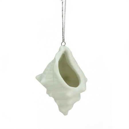 2 75 Under The Sea White Conch Shell Ceramic Seashell Christmas Ornament Walmart Canada