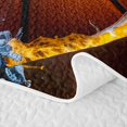 thumbnail image 5 of Feelyou Fire Water Basketball Twin Quilt Set for Boys, Sport Ball Twin Coverlet Set, Blue Orange, 2pcs, 5 of 7