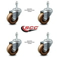 thumbnail image 2 of 3 Inch High Temp Phenolic Wheel Swivel 12mm Threaded Stem Caster Set SCC, 2 of 2