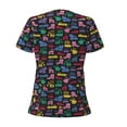 thumbnail image 4 of Naloa Colorful Excavator Print T-Shirts Short Sleeve V Neck Tees for Women Fashion Tops Trendy Lightweight Soft Casual Summer Outfits Clothes, 4 of 5