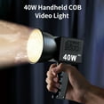 thumbnail image 3 of Portable COB Video Light Handheld Photography Fill Light 40W 2500K-6500K Dimmable 9 Scene Lighting Effects Built-in Battery with Handle Reflector Diffuser for Indoor Vlog Live Streaming Pho, 3 of 7
