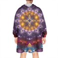thumbnail image 2 of Colorful Tie Dye Mandala Pattern Wearable Oversized Blanket,Wearable Blanket Hoodie for Adults,Cozy Hooded Blankets with Super Pockets,Super Warm Fuzzy Pullover for Women & Men, 2 of 6