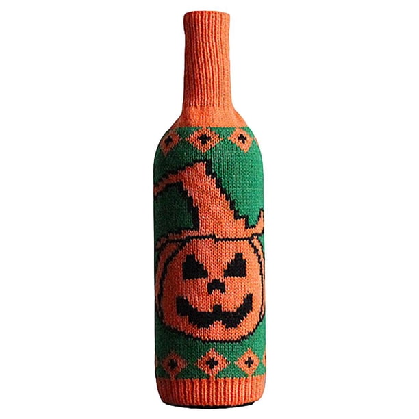 Bolsa para botella de vino, exquisita funda para botella de vino, decoración para el hogar de Halloween (calabaza)