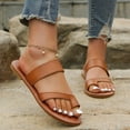 thumbnail image 5 of NOKIO Women's Summer Toe Set Fashionable And Comfortable Flat Heel Sandals And Slippers Women's Leather Flat Flip Flops Fashion Thong Slide Sandals Summer Non Slip Slip-On Beach Slippers, 5 of 6