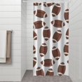 thumbnail image 2 of Brown Footballs Pattern Shower Curtain 36"x72" ,Bathroom Decorative Shower Curtains Set with 12 Hooks,Modern Waterproof Washable Shower Curtain, 2 of 6