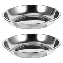 landege 2Pcs Stainless Steel Cat Bowls Cat Food Bowls Shallow Wide Cat Bowl Cat Food Water Bowl