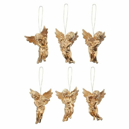 

6PCS Christmas Tree Gold or Silver Cherubs Decoration Lovely Creative Gold or Silver Pendant for Restaurants Hotels Adding Ambience Gold Model