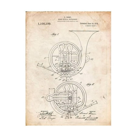 - French Horn Instrument Patent Print Wall Art By Cole Borders