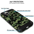 thumbnail image 3 of iPhone 12 iPhone 12 PRO 6.1" 2020 A2172 A2402 A2341 A2406 A2404 A2403 A2408 A2407 Heavy Duty Military Print Belt Clip Rugged Cover - Military Moss(with Holster), 3 of 5