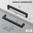 thumbnail image 2 of Goldenwarm 10 Pack 5 Inch Black Cabinet Handles Kitchen - Matte Drawer Pulls Stainless Steel 128mm Hardware Square Bar Modern for Bathroom Cupboard, 2 of 3
