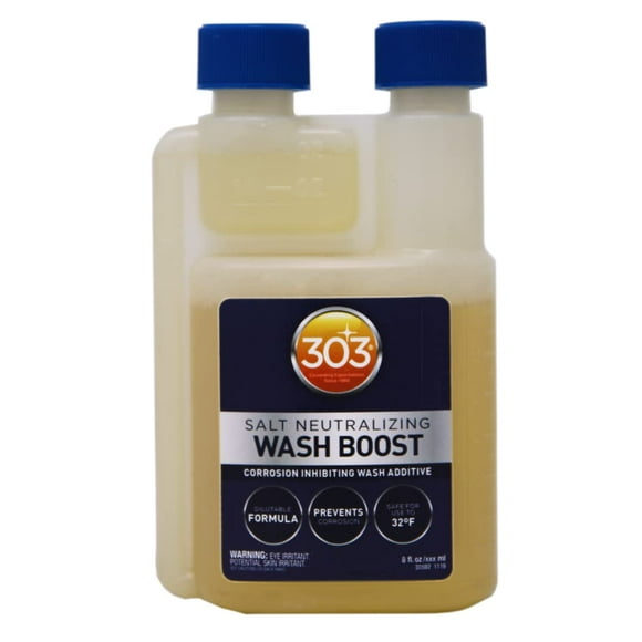 303 Products Salt Neutralizing Wash Boost â€“ Add to Wash Mix for Salt Removal, Protects Against Rust and Corrosion, Breaks Down Salt, Safe for Use on Vehicles and Boats, 8oz (30592)