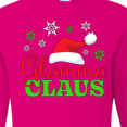 thumbnail image 4 of Inktastic Glamma Claus with Christmas Santa Hat and Snowflakes Long Sleeve T-Shirt, 4 of 5